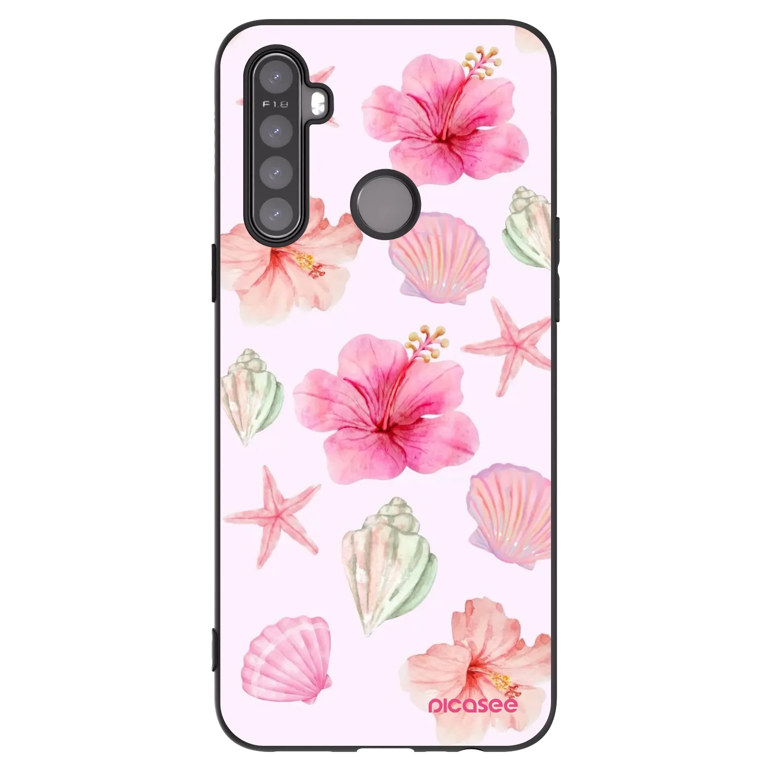 Picasee crna silikonska maskica za Realme 5 - Blush Lagoon