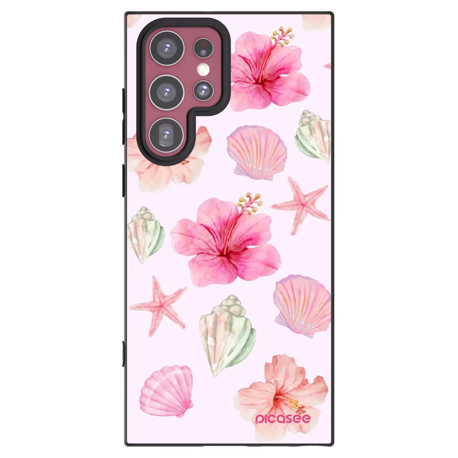 Picasee crna silikonska maskica za Samsung Galaxy S22 Ultra 5G - Blush Lagoon