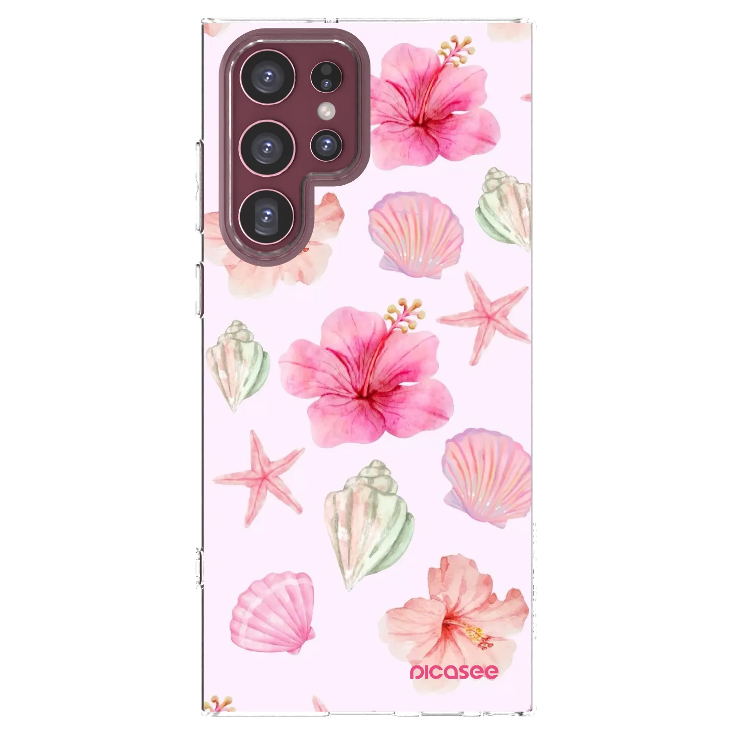 Picasee silikonska prozirna maskica za Samsung Galaxy S22 Ultra 5G - Blush Lagoon