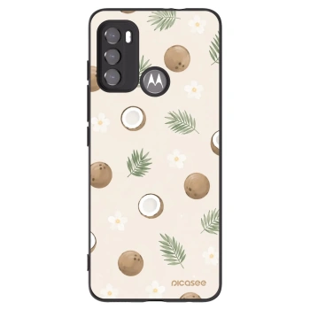 Picasee crna silikonska maskica za Motorola Moto G60 - Coconut Breeze