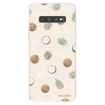 Picasee silikonska prozirna maskica za Samsung Galaxy S10 Plus G975 - Coconut Breeze