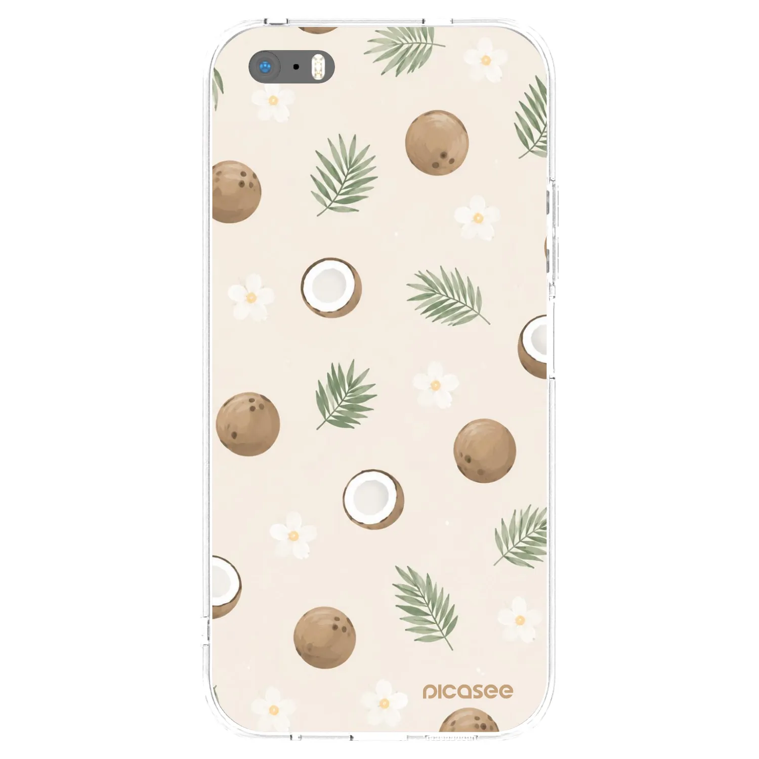 Picasee silikonska prozirna maskica za Apple iPhone 5/5S/SE - Coconut Breeze