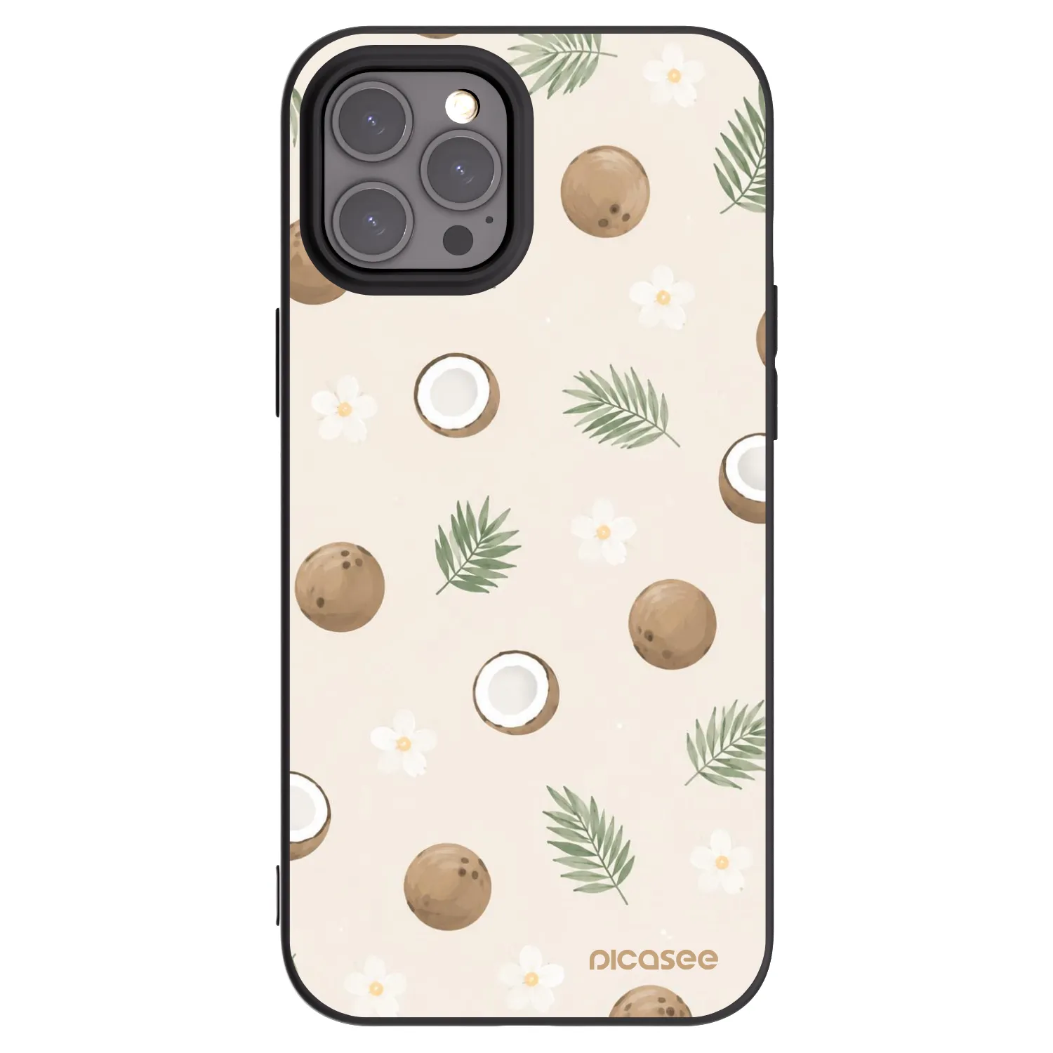 Picasee crna silikonska maskica za Apple iPhone 12 Pro Max - Coconut Breeze