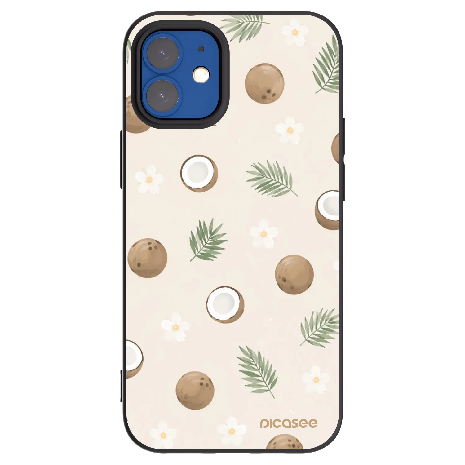Picasee crna silikonska maskica za Apple iPhone 12 mini - Coconut Breeze