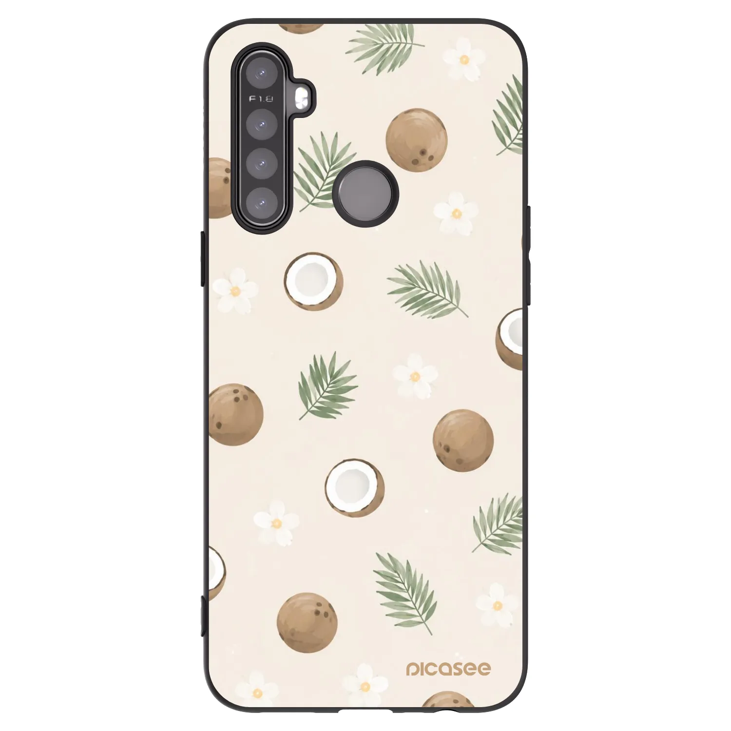 Picasee crna silikonska maskica za Realme 5 - Coconut Breeze