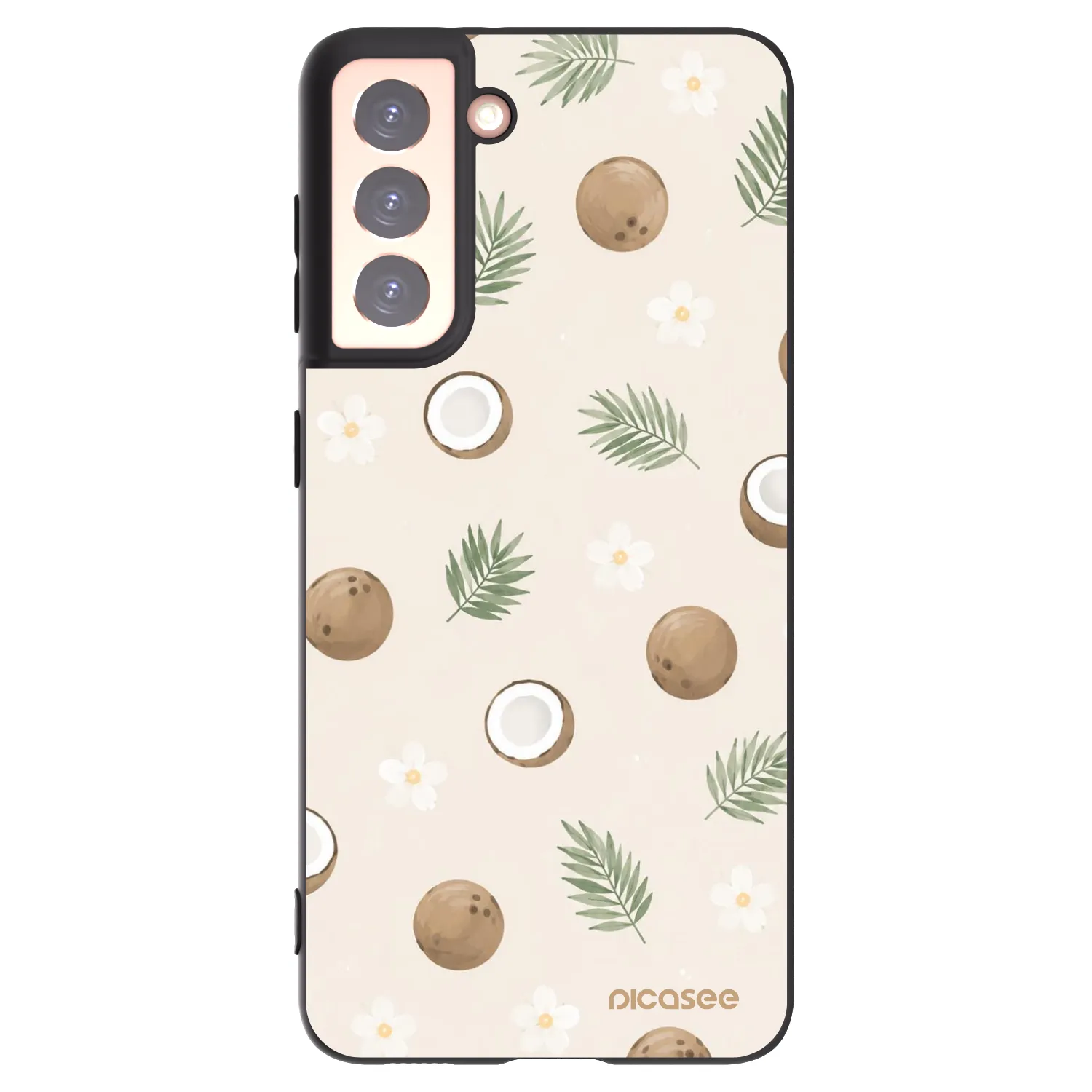 Picasee crna silikonska maskica za Samsung Galaxy S21 5G G991B - Coconut Breeze