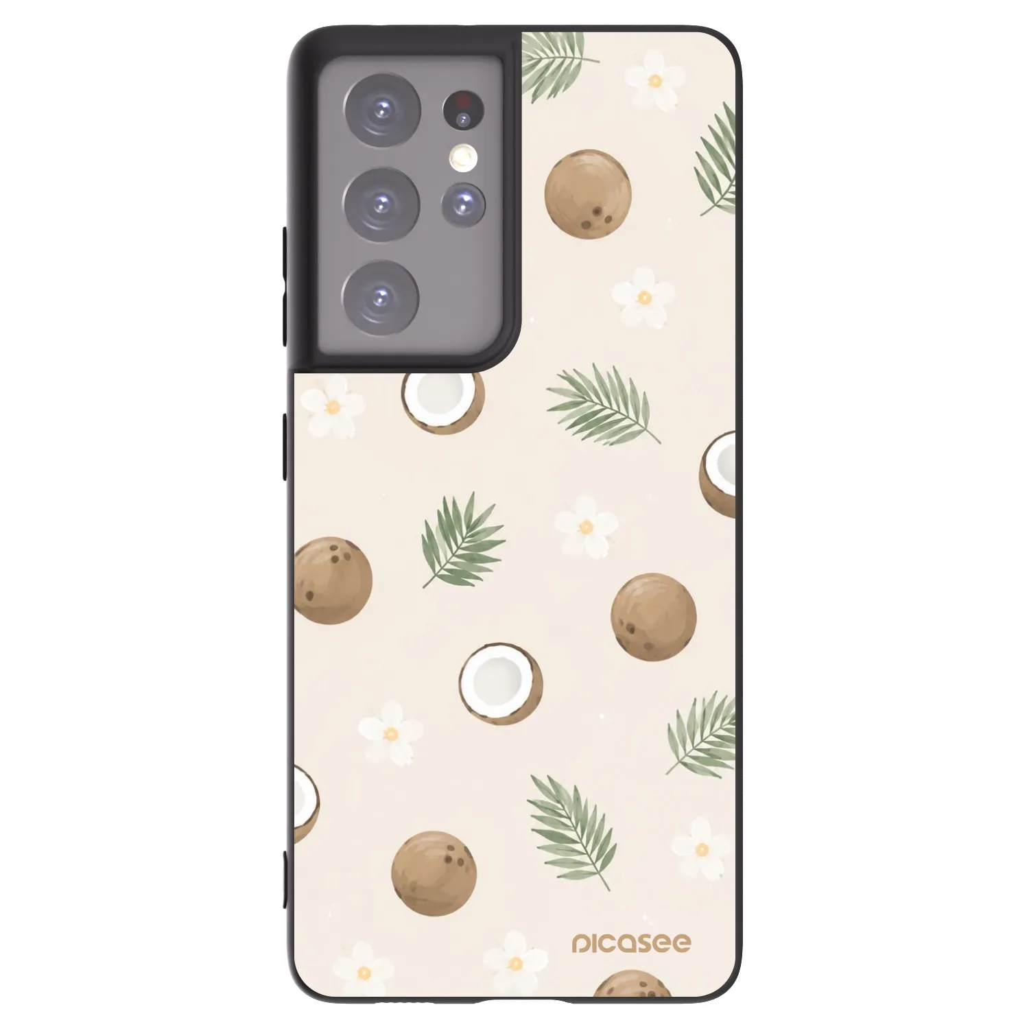Picasee crna silikonska maskica za Samsung Galaxy S21 Ultra 5G G998B - Coconut Breeze