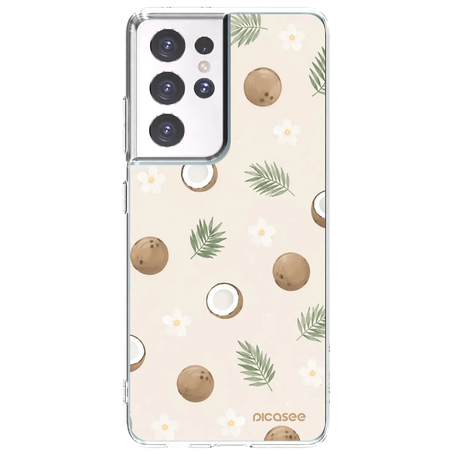 Picasee silikonska prozirna maskica za Samsung Galaxy S21 Ultra 5G G998B - Coconut Breeze