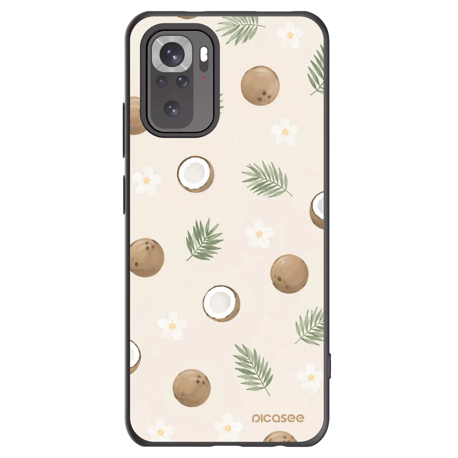 Picasee crna silikonska maskica za Xiaomi Redmi Note 10 - Coconut Breeze