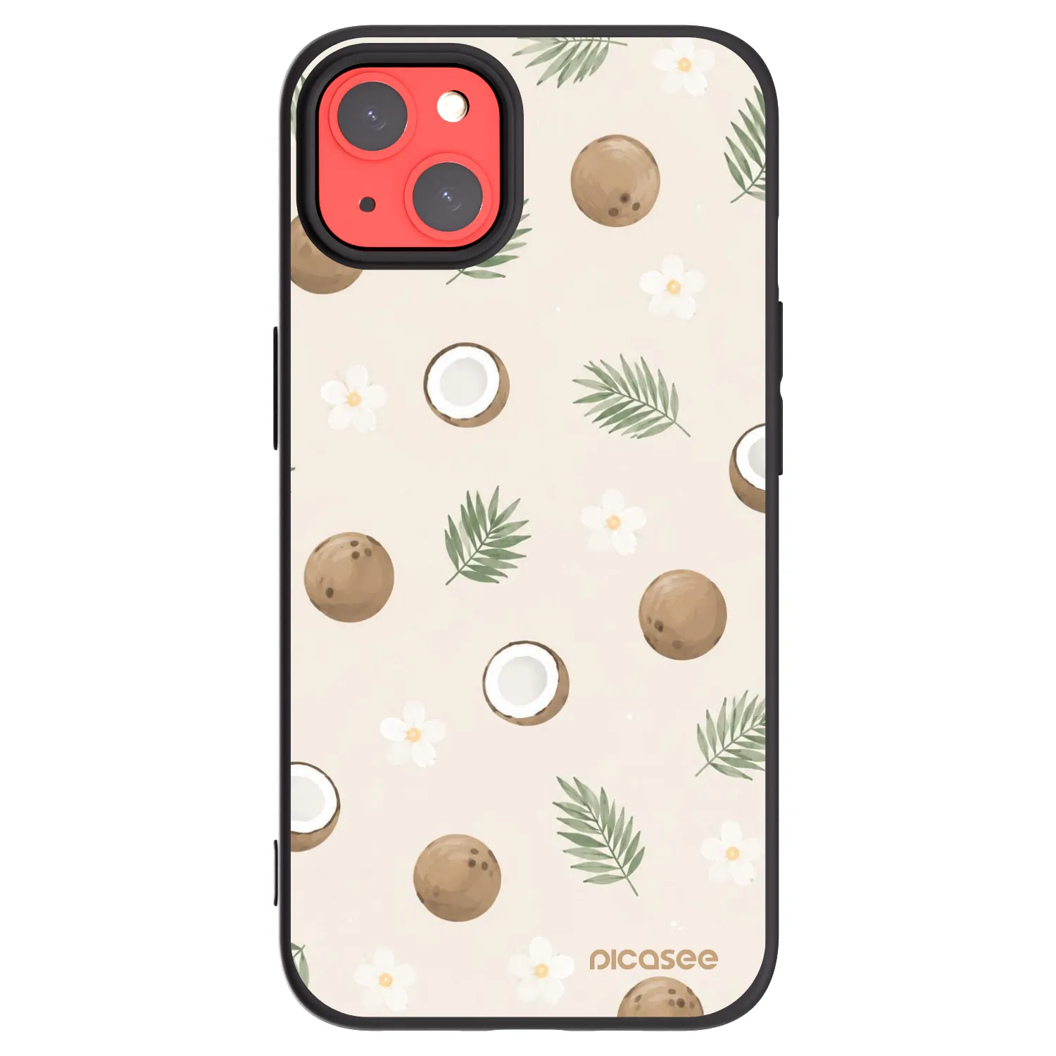 Picasee crna silikonska maskica za Apple iPhone 13 - Coconut Breeze