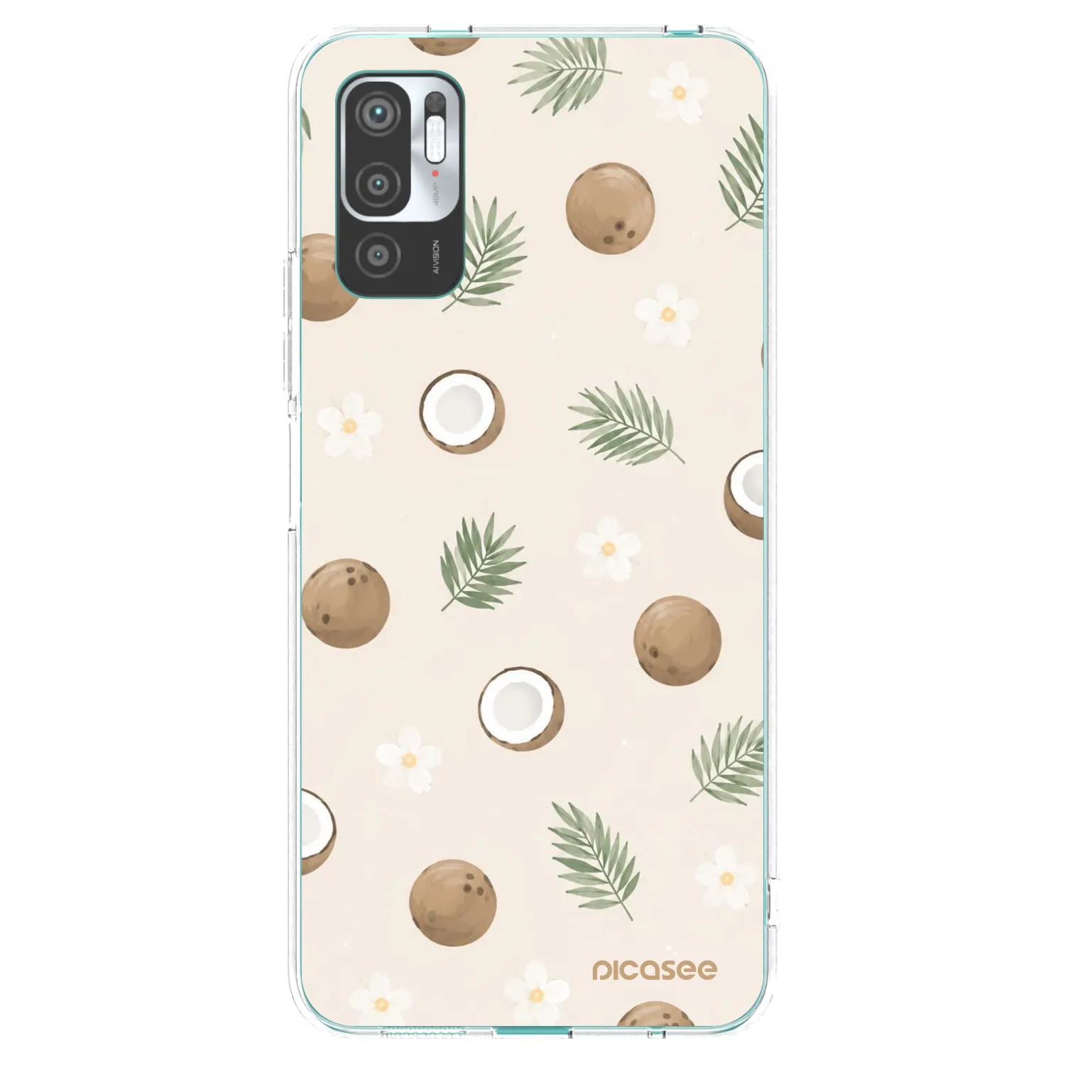 Picasee silikonska prozirna maskica za Xiaomi Redmi Note 10 5G - Coconut Breeze