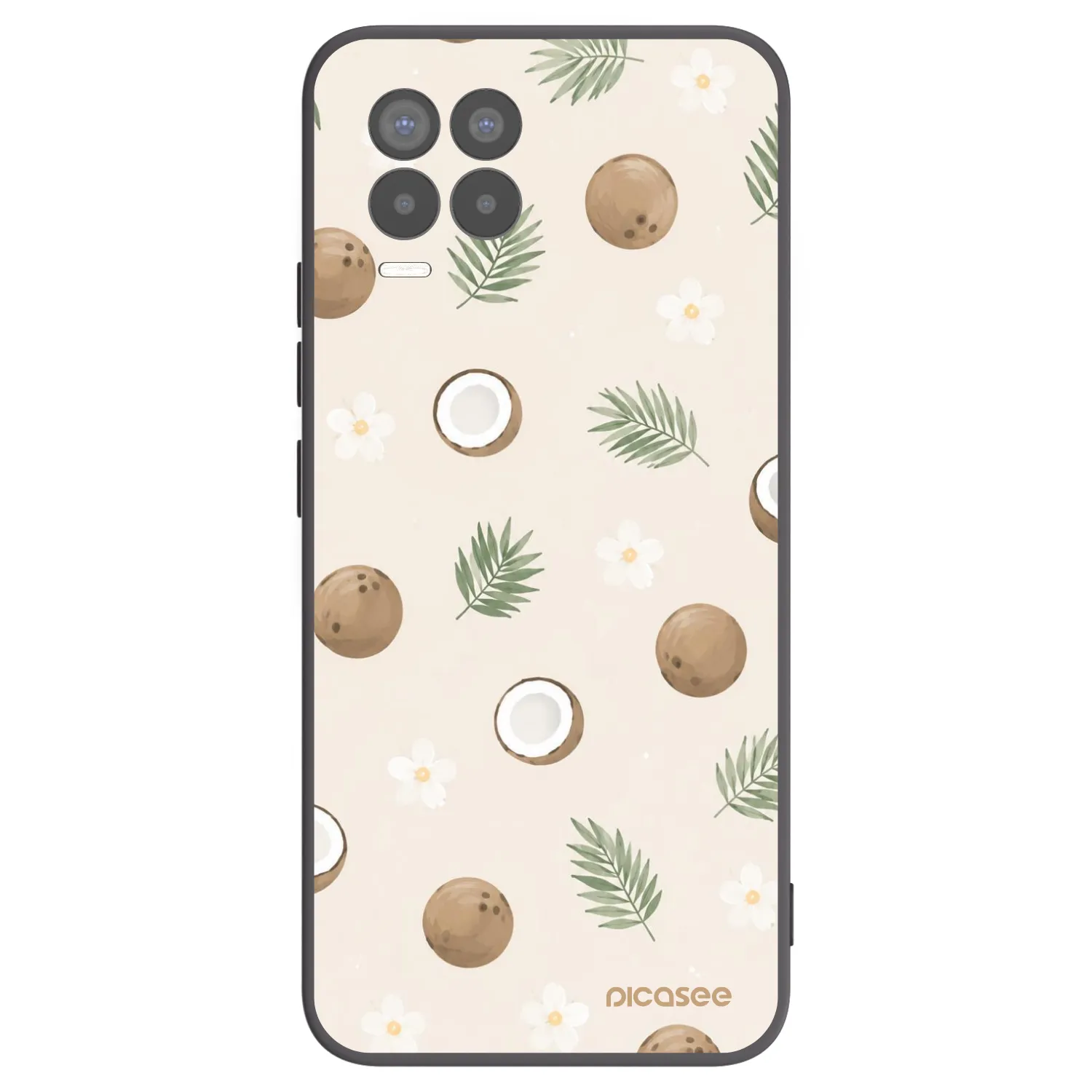 Picasee crna silikonska maskica za Realme 8 4G - Coconut Breeze