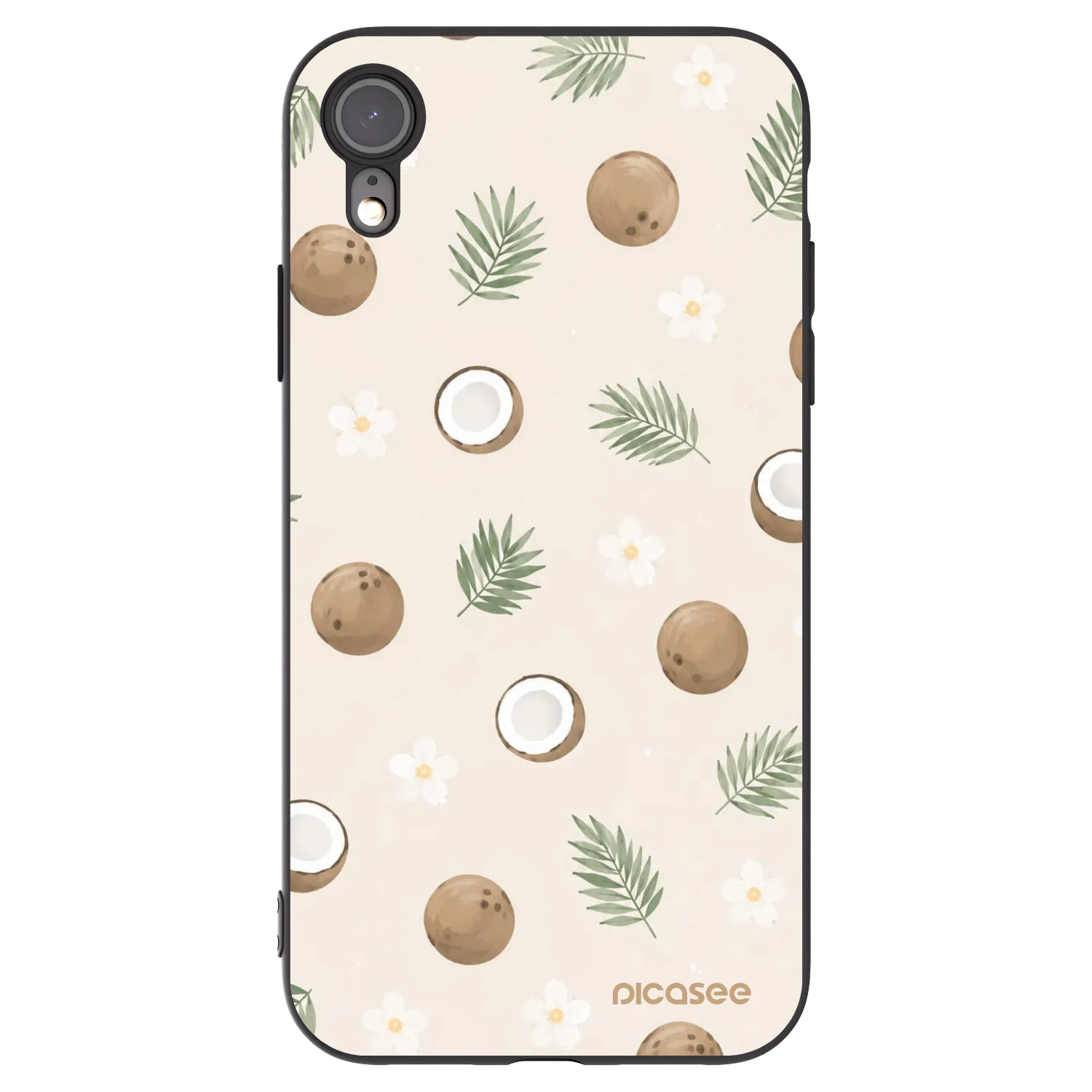 Picasee crna silikonska maskica za Apple iPhone XR - Coconut Breeze