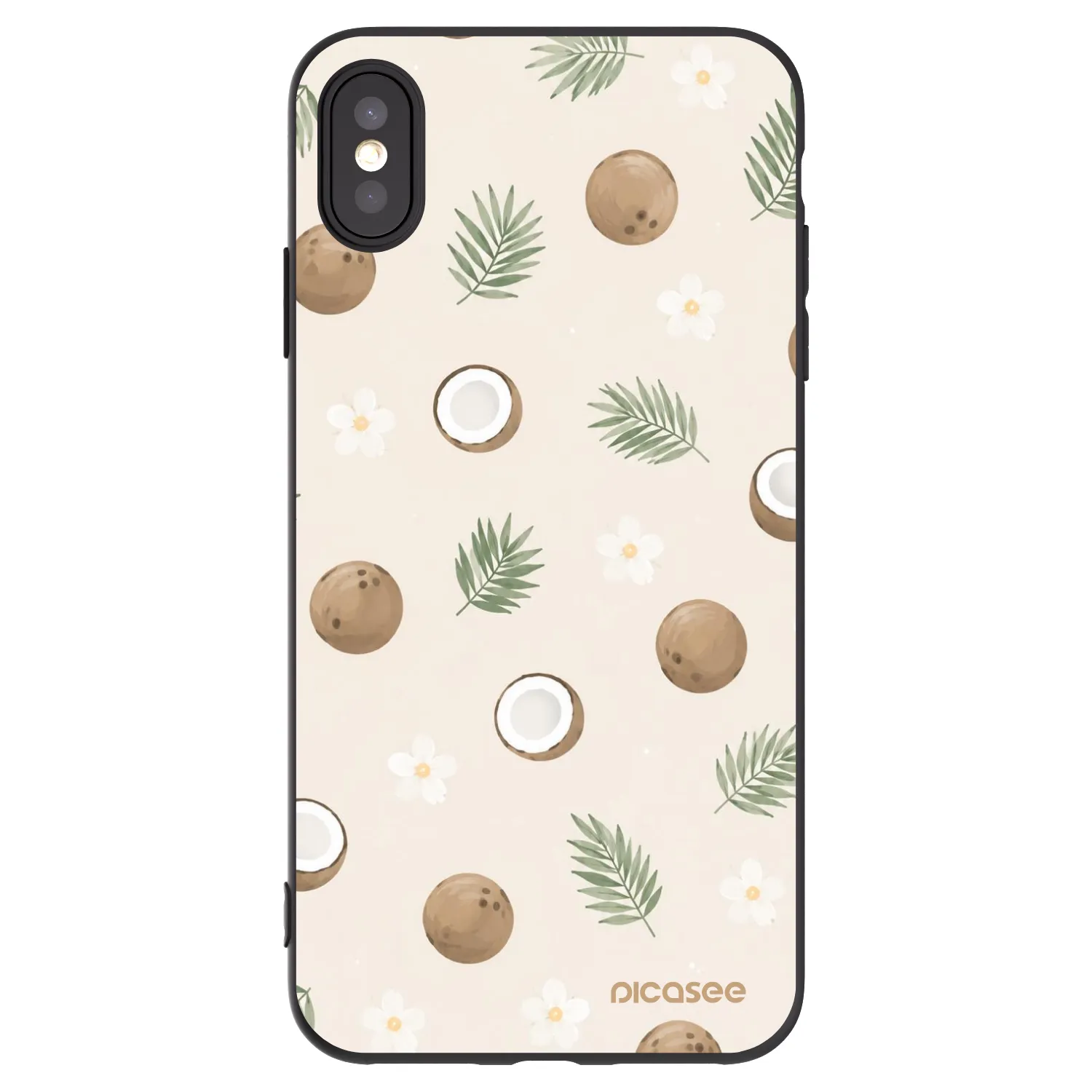 Picasee crna silikonska maskica za Apple iPhone XS Max - Coconut Breeze