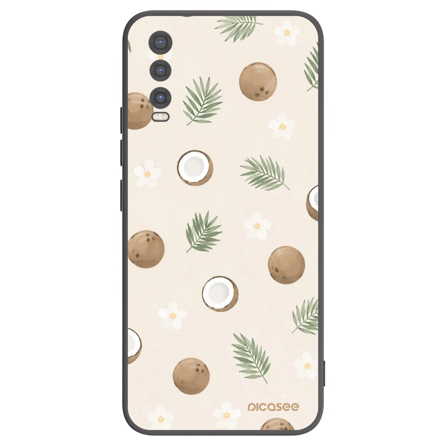 Picasee crna silikonska maskica za Vivo Y20s - Coconut Breeze