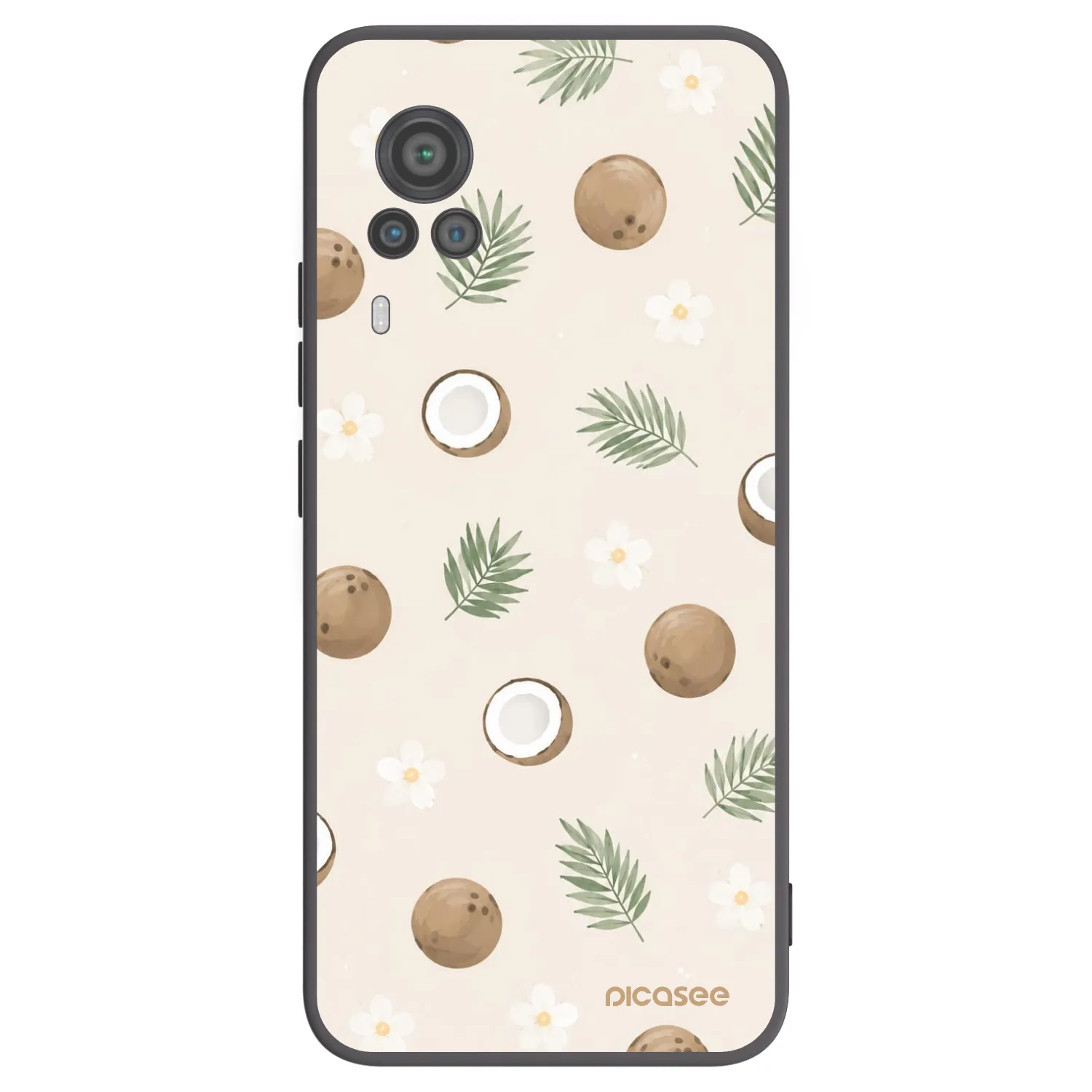 Picasee crna silikonska maskica za Vivo X60 Pro 5G - Coconut Breeze