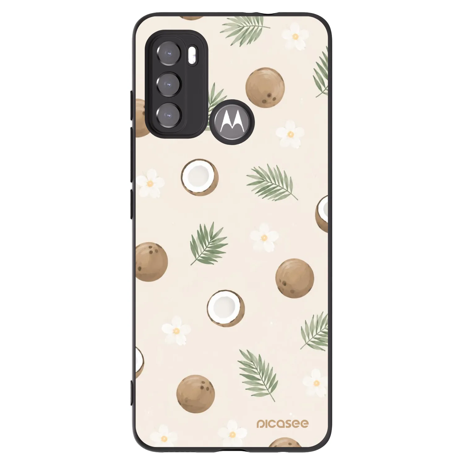 Picasee crna silikonska maskica za Motorola Moto G60 - Coconut Breeze