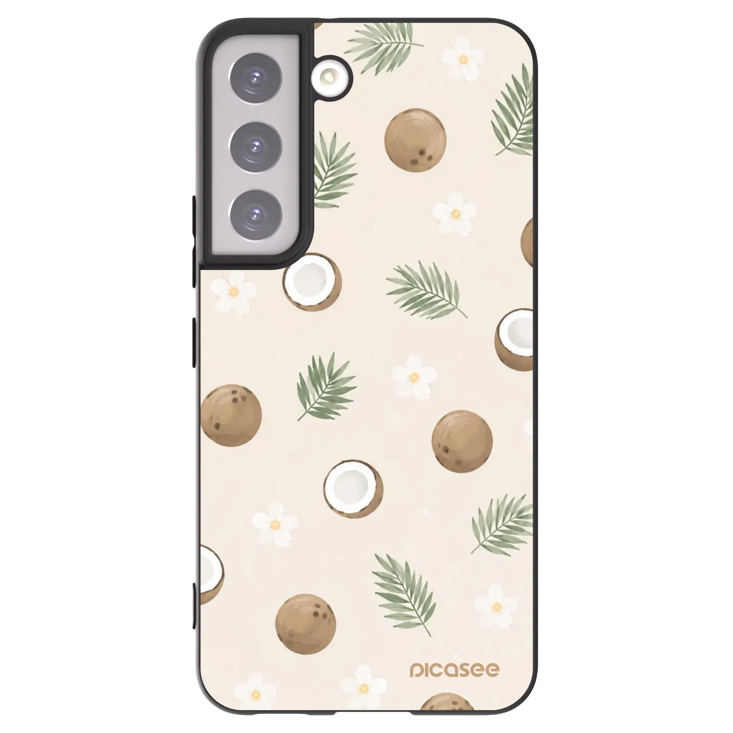 Picasee crna silikonska maskica za Samsung Galaxy S22 5G - Coconut Breeze