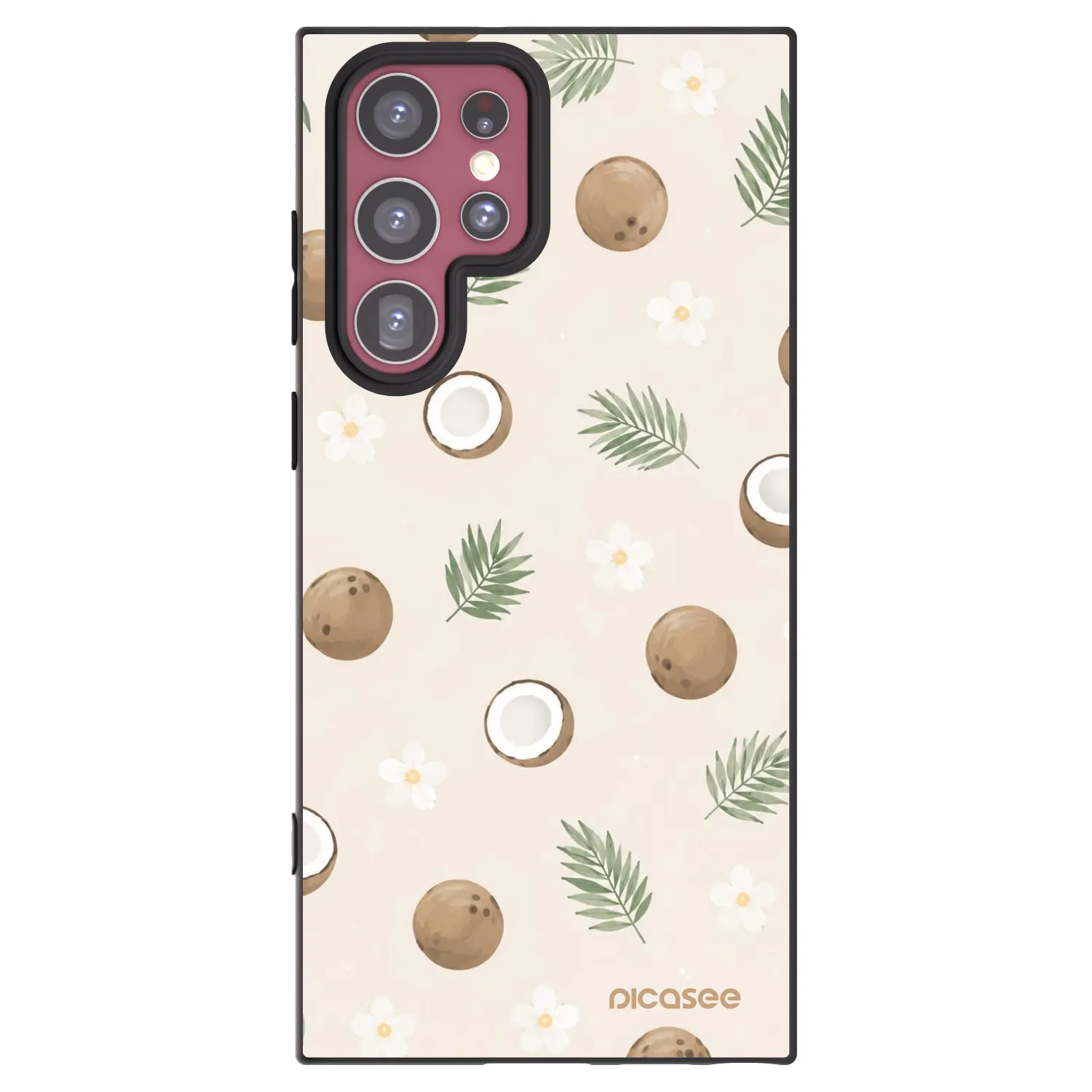 Picasee crna silikonska maskica za Samsung Galaxy S22 Ultra 5G - Coconut Breeze