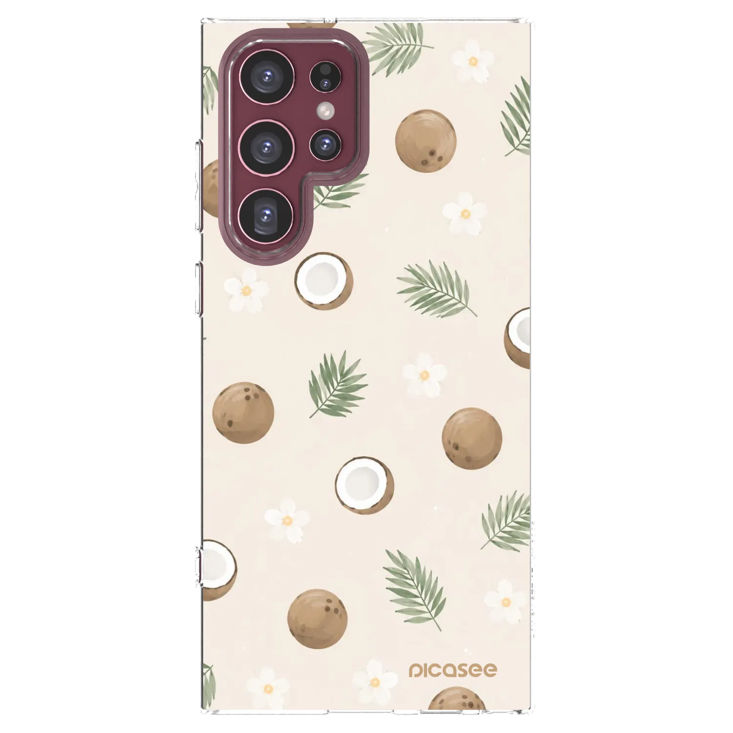 Picasee silikonska prozirna maskica za Samsung Galaxy S22 Ultra 5G - Coconut Breeze