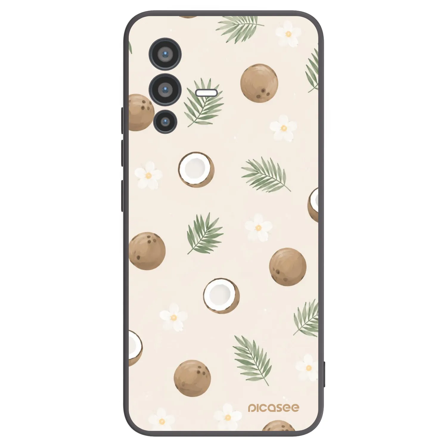 Picasee crna silikonska maskica za Vivo V23 5G - Coconut Breeze