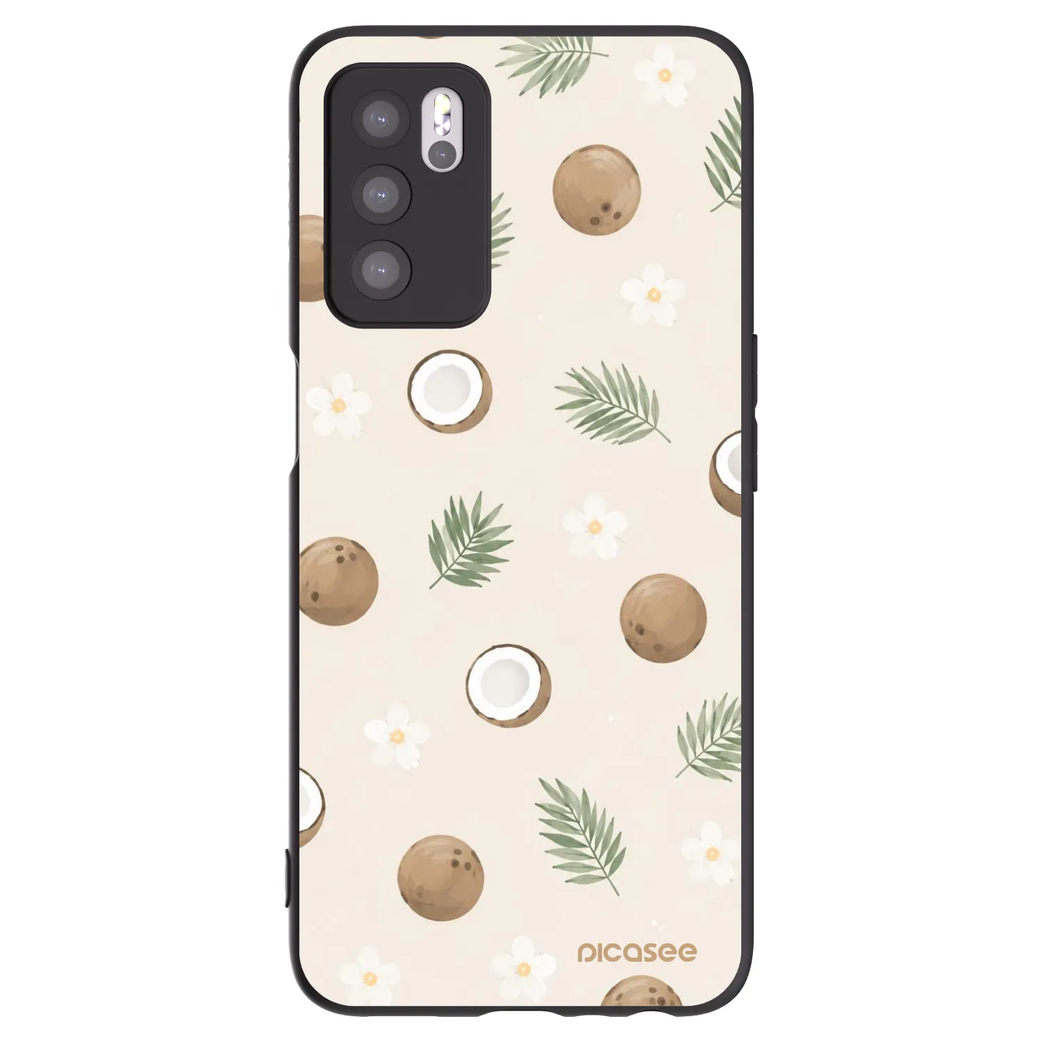 Picasee crna silikonska maskica za OPPO A16s - Coconut Breeze