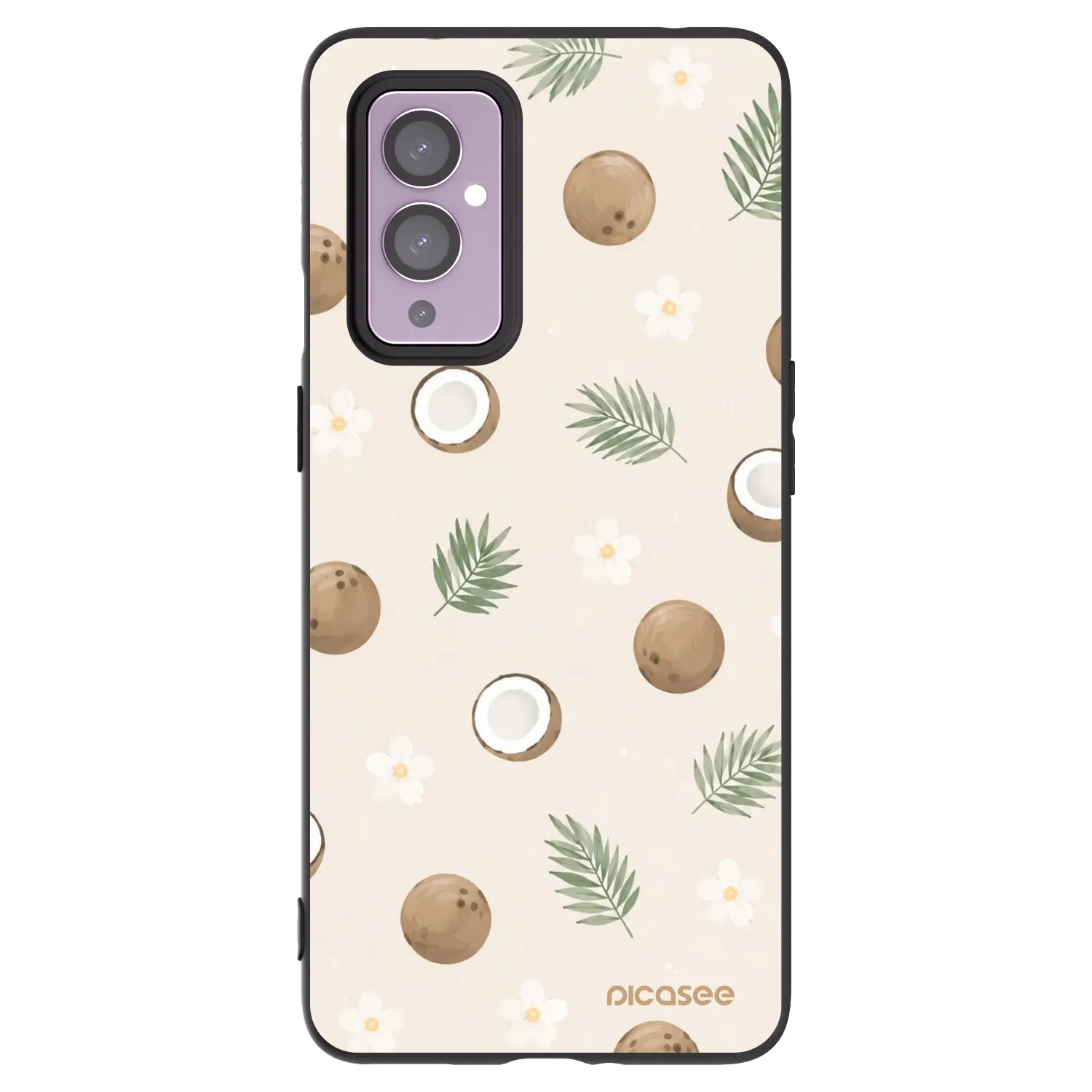 Picasee crna silikonska maskica za OnePlus 9 - Coconut Breeze