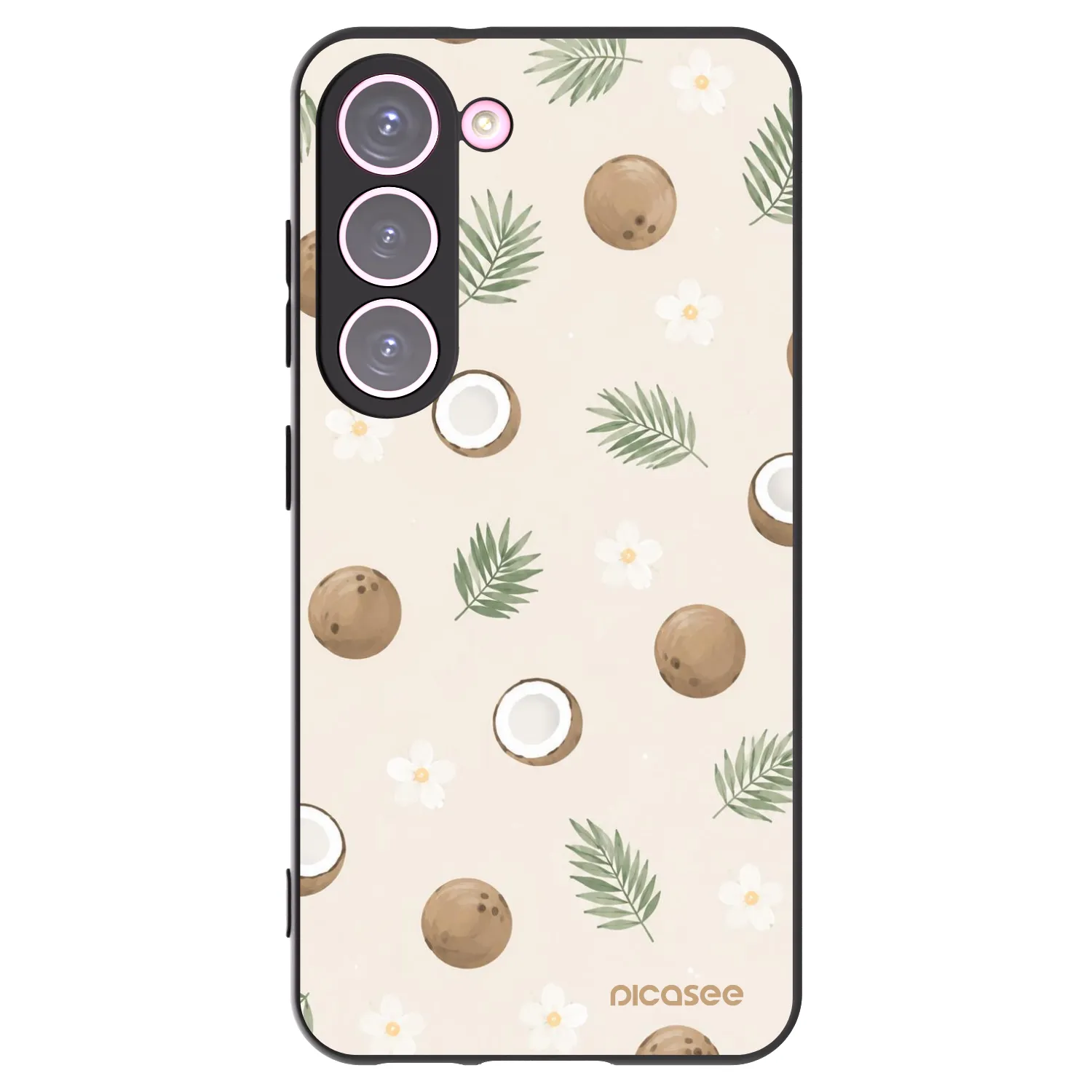 Picasee crna silikonska maskica za Samsung Galaxy S23 5G - Coconut Breeze