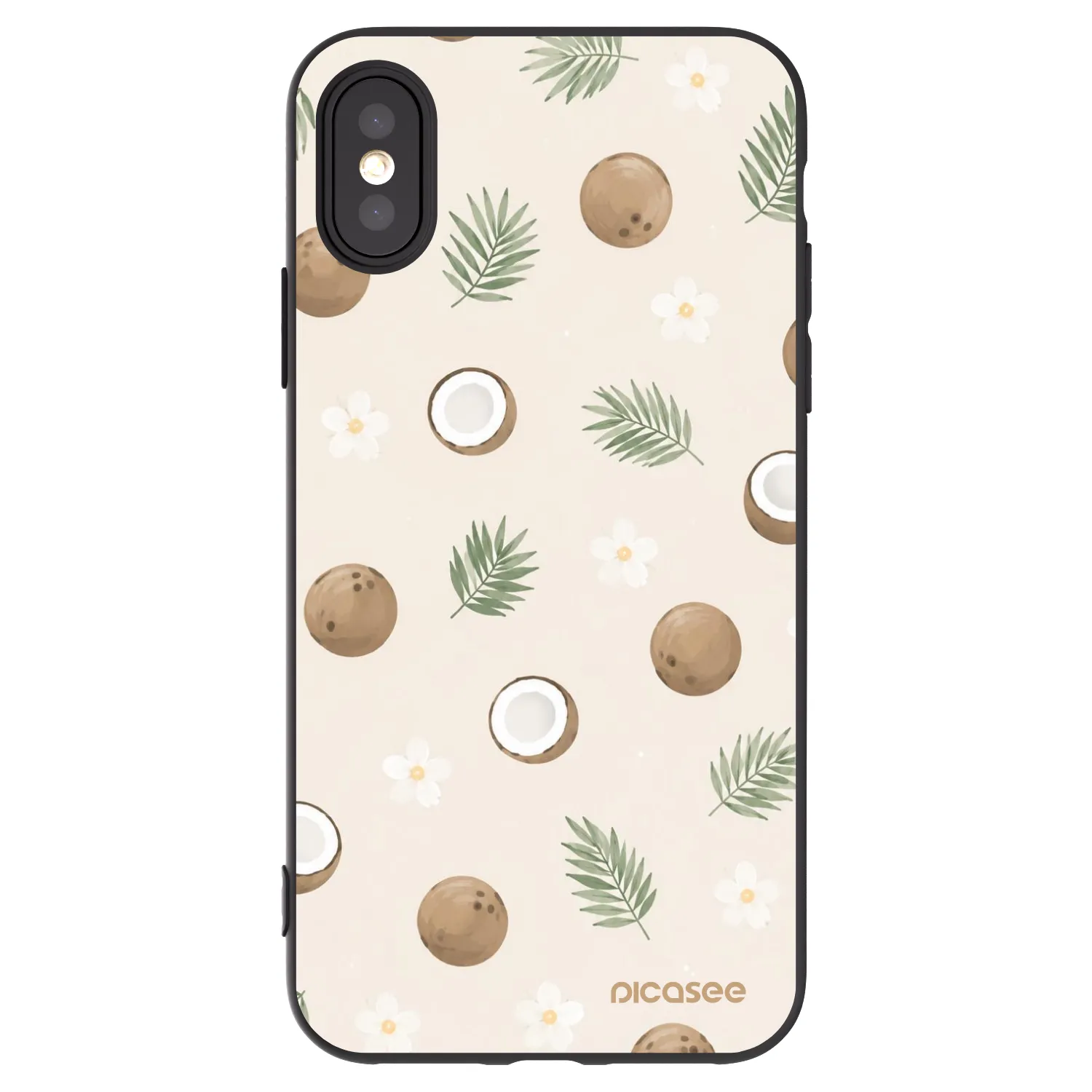 Picasee crna silikonska maskica za Apple iPhone X/XS - Coconut Breeze