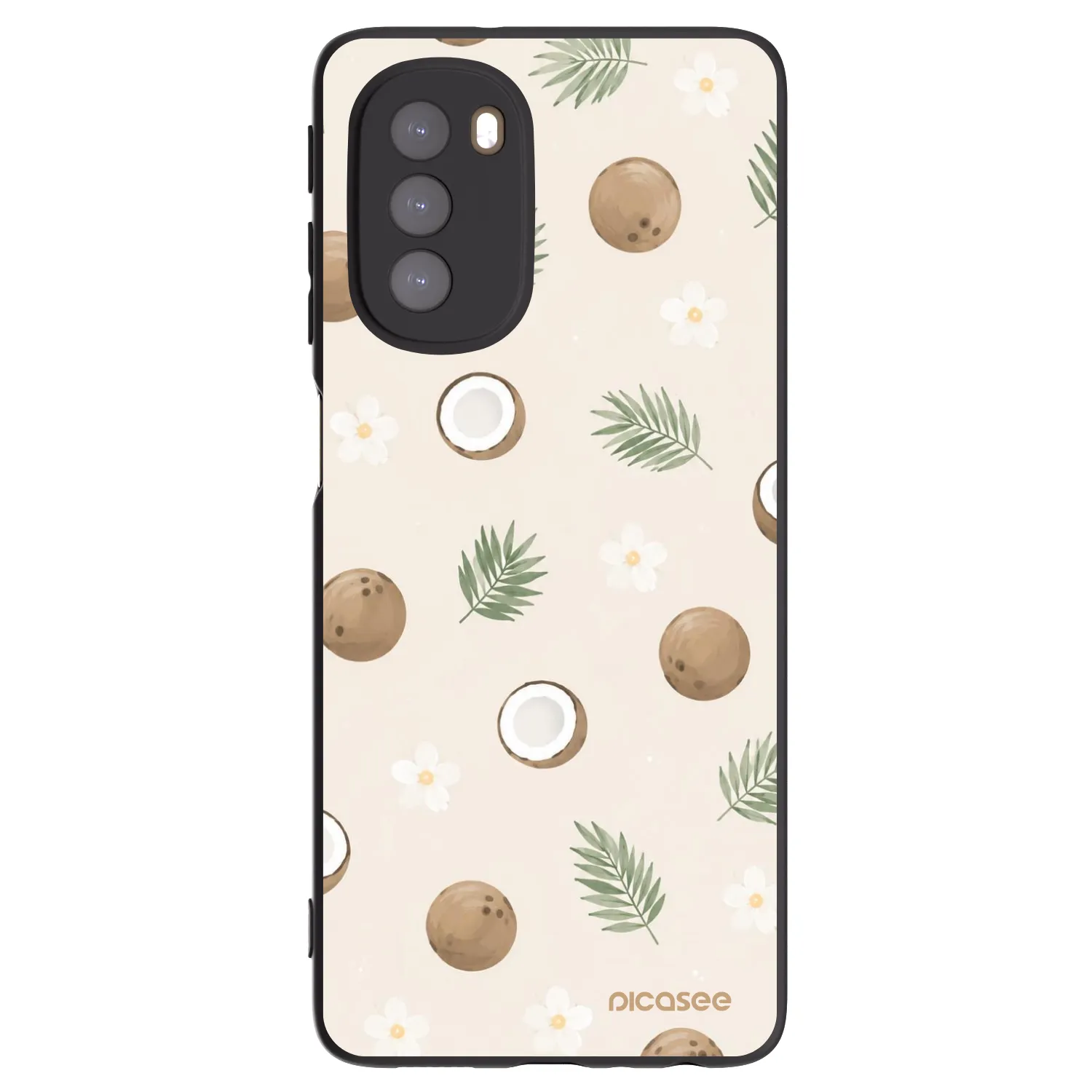 Picasee crna silikonska maskica za Motorola Moto G51 - Coconut Breeze
