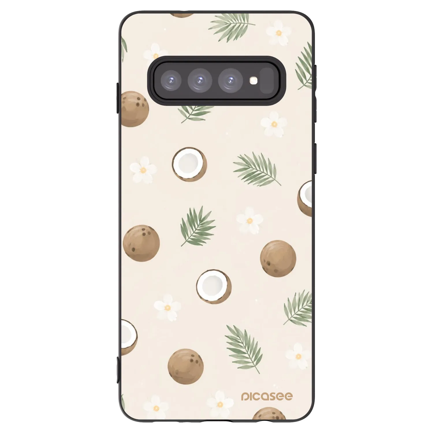 Picasee crna silikonska maskica za Samsung Galaxy S10 G973 - Coconut Breeze