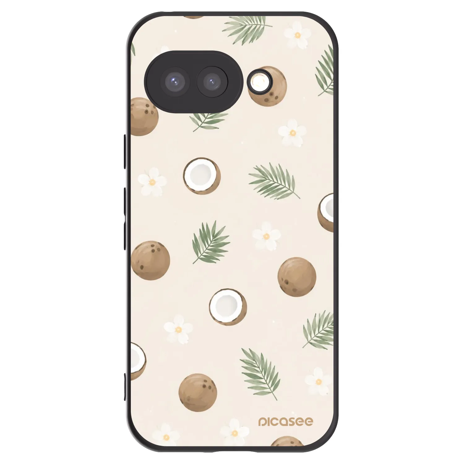 Picasee crna silikonska maskica za Google Pixel 9a - Coconut Breeze