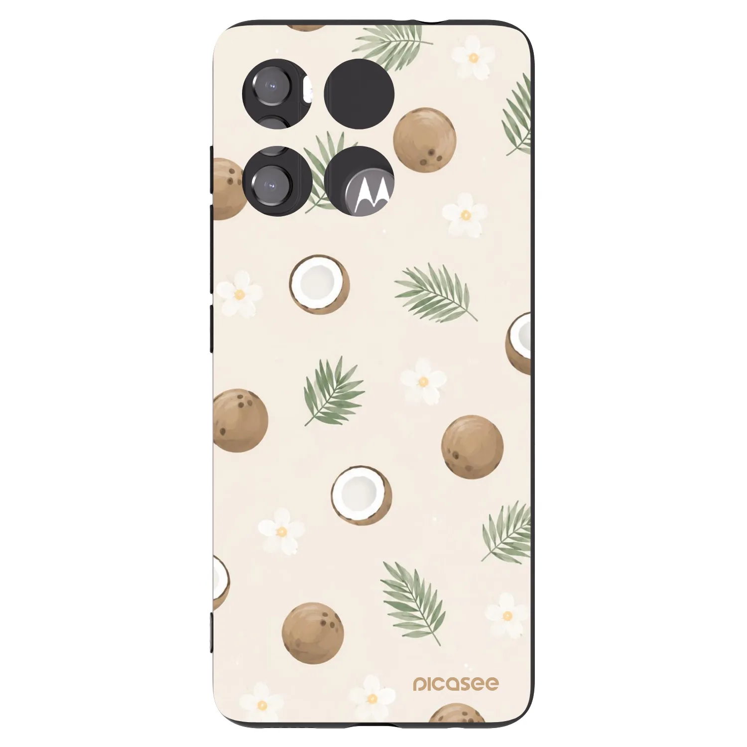 Picasee crna silikonska maskica za Motorola Edge 60 5G - Coconut Breeze