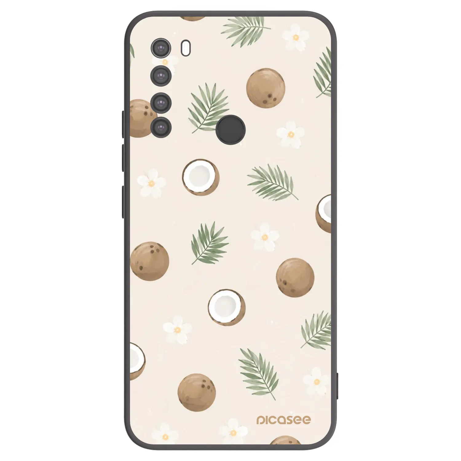 Picasee crna silikonska maskica za Xiaomi Redmi Note 8 - Coconut Breeze