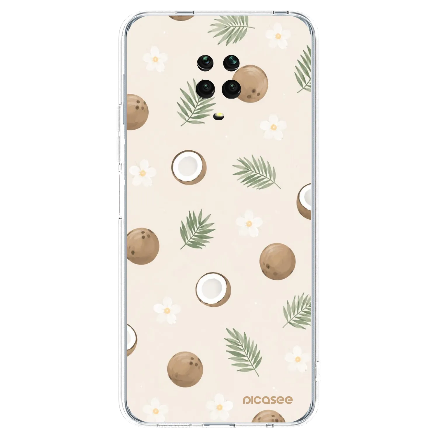 Picasee silikonska prozirna maskica za Xiaomi Redmi Note 9 Pro - Coconut Breeze