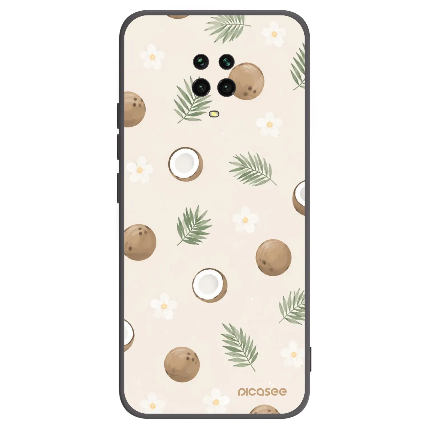 Picasee crna silikonska maskica za Xiaomi Redmi Note 9 Pro - Coconut Breeze