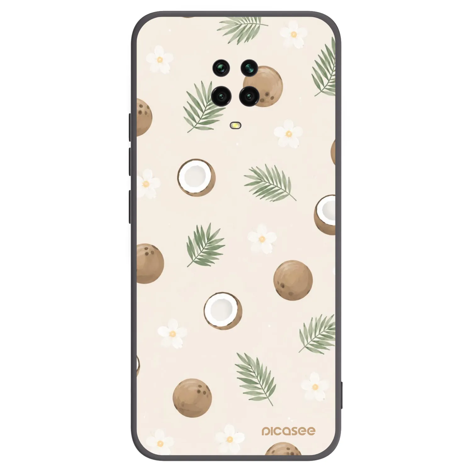 Picasee crna silikonska maskica za Xiaomi Redmi Note 9S - Coconut Breeze