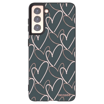 Picasee crna silikonska maskica za Samsung Galaxy S21 5G G991B - Lots of love