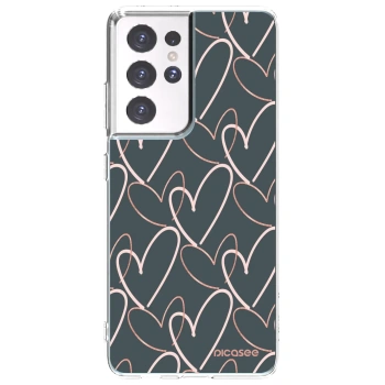 Picasee silikonska prozirna maskica za Samsung Galaxy S21 Ultra 5G G998B - Lots of love