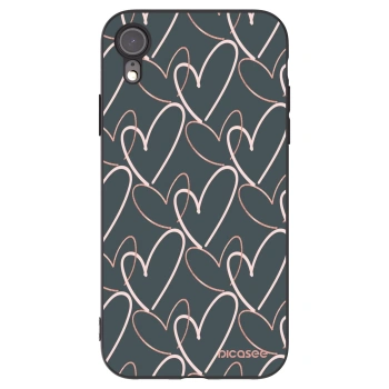 Picasee crna silikonska maskica za Apple iPhone XR - Lots of love