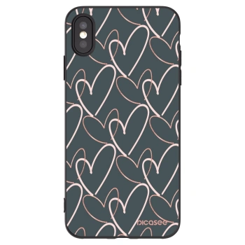 Picasee crna silikonska maskica za Apple iPhone XS Max - Lots of love