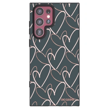 Picasee crna silikonska maskica za Samsung Galaxy S22 Ultra 5G - Lots of love