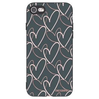 Picasee crna silikonska maskica za Apple iPhone SE 2022 - Lots of love