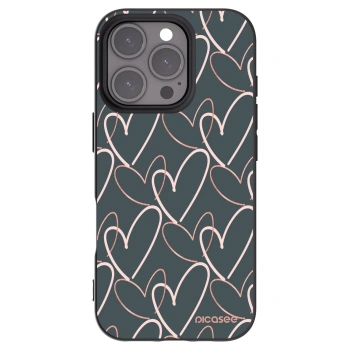 Picasee crna silikonska maskica za Apple iPhone 16 Pro - Lots of love