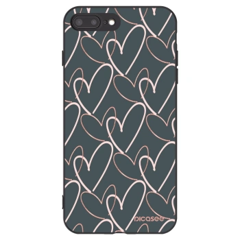 Picasee crna silikonska maskica za Apple iPhone 8 Plus - Lots of love