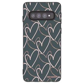 Picasee crna silikonska maskica za Samsung Galaxy S10 G973 - Lots of love