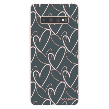 Picasee silikonska prozirna maskica za Samsung Galaxy S10 Plus G975 - Lots of love