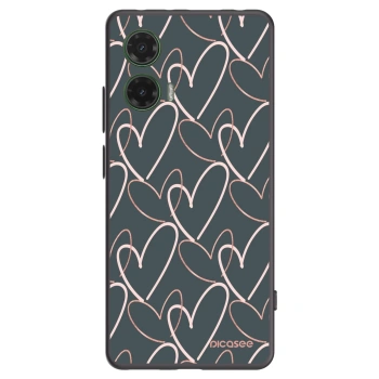 Picasee crna silikonska maskica za Motorola Moto G35 5G - Lots of love