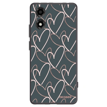 Picasee crna silikonska maskica za Motorola Moto E14 - Lots of love