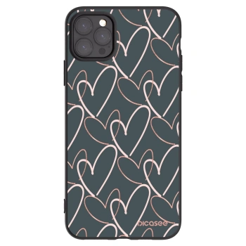 Picasee crna silikonska maskica za Apple iPhone 11 Pro Max - Lots of love
